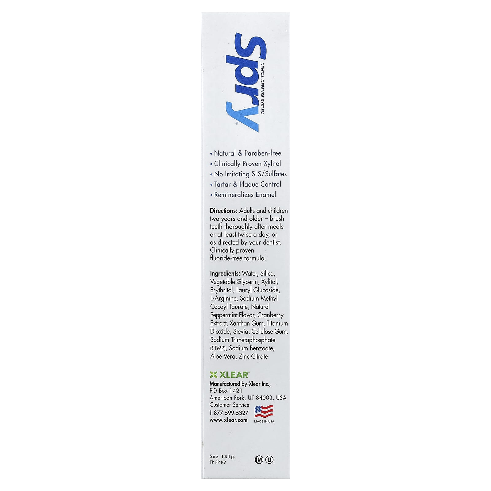 Xlear Spry, Fluoride Free Toothpaste, Peppermint, 141 g - view 3